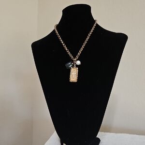 Gold and Black Pendant Necklace